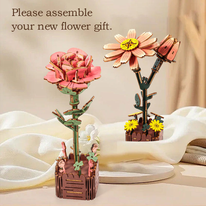 3D Flower Wooden Puzzles, DIY  - đánh giá và giá Plant Parent Kit