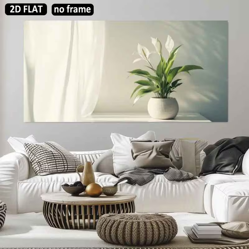 (1PC Unframe)2D Flat, 2D Flat  - đánh giá và giá Peace Lily White