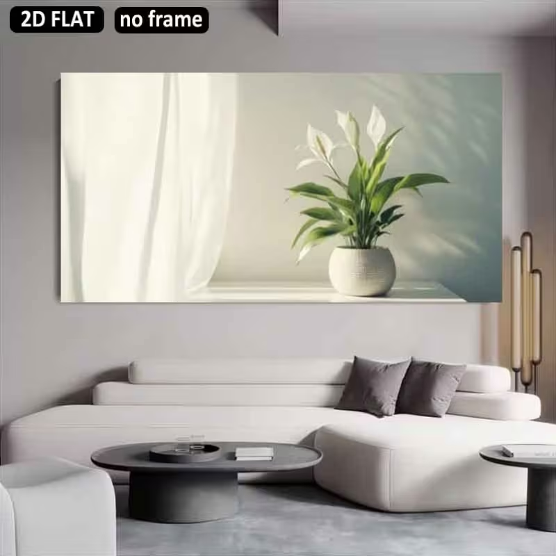 (1PC Unframe)2D Flat, 2D Flat  - đánh giá và giá Peace Lily White