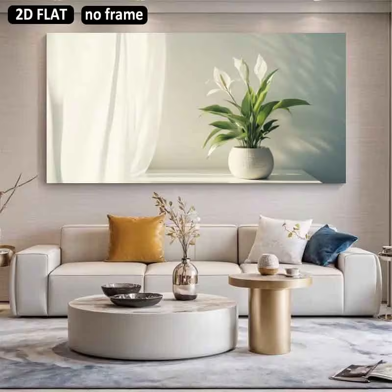 (1PC Unframe)2D Flat, 2D Flat  - đánh giá và giá Peace Lily White